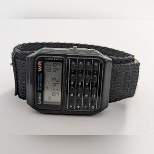 Casio 3208 CA-53W Calculator Watch with Velcro Sport Band - Working!